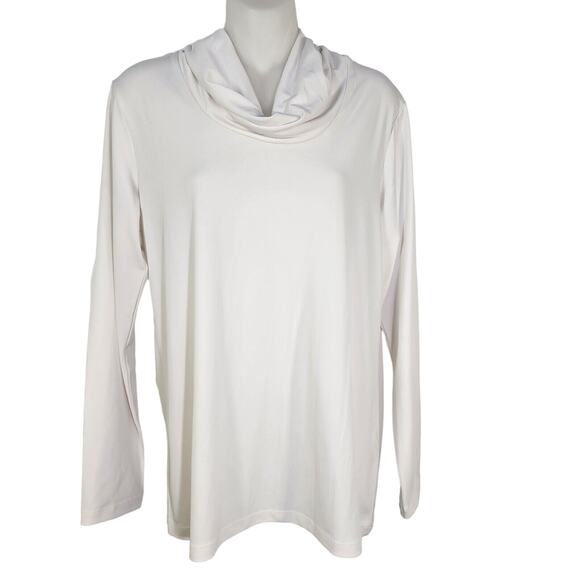Susan Graver Top Women's Small Modern Essentials Liquid Knit Cowl Ivory A615668 - Picture 1 of 8